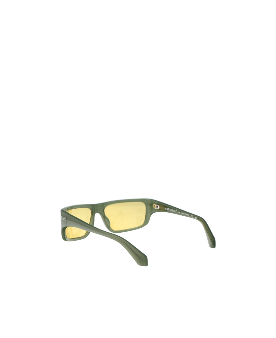 Off-white Logo-print Rectangle-frame Sunglasses In Yellow