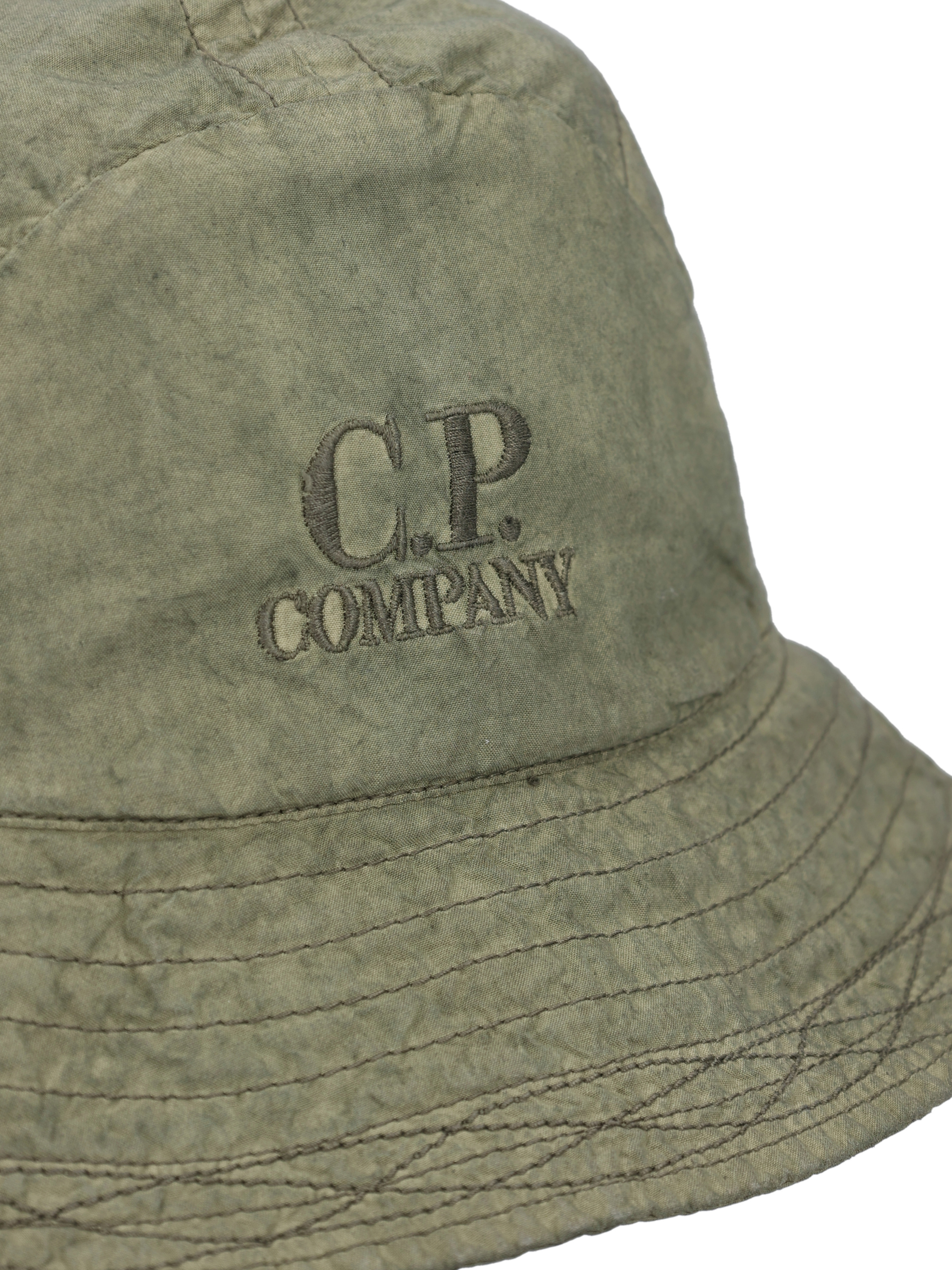 C.p. Company Logo-embroidered Cotton Bucket Hat In Green