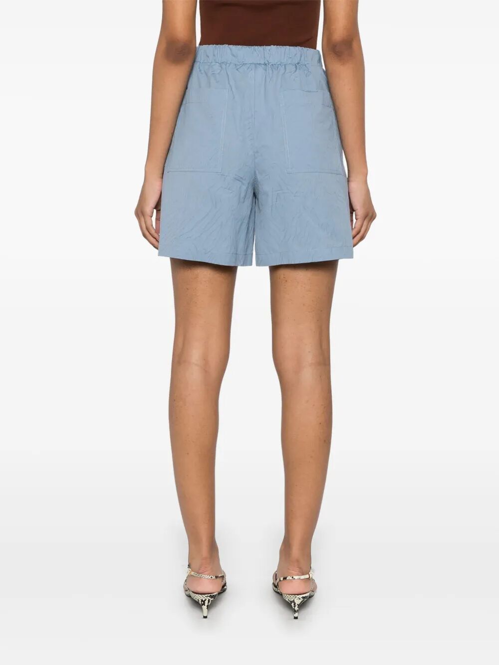 Shop Brunello Cucinelli Jacquard Shorts In Blue