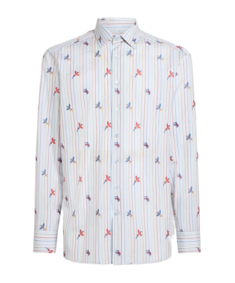 Etro Archive Tie Cotton Jacquard Shirt In Multi