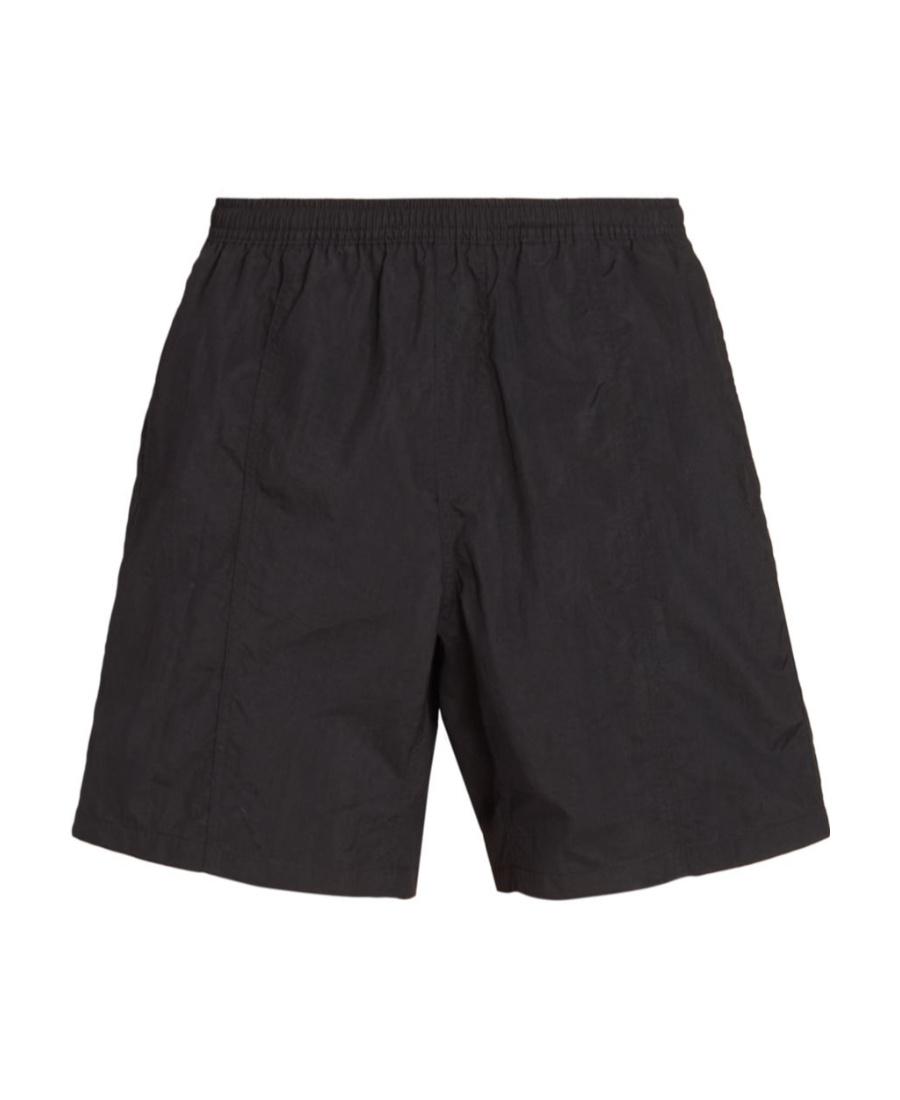 Ami Alexandre Mattiussi Ami Logo Embossed Elastic Waistband Swim Shorts In Black