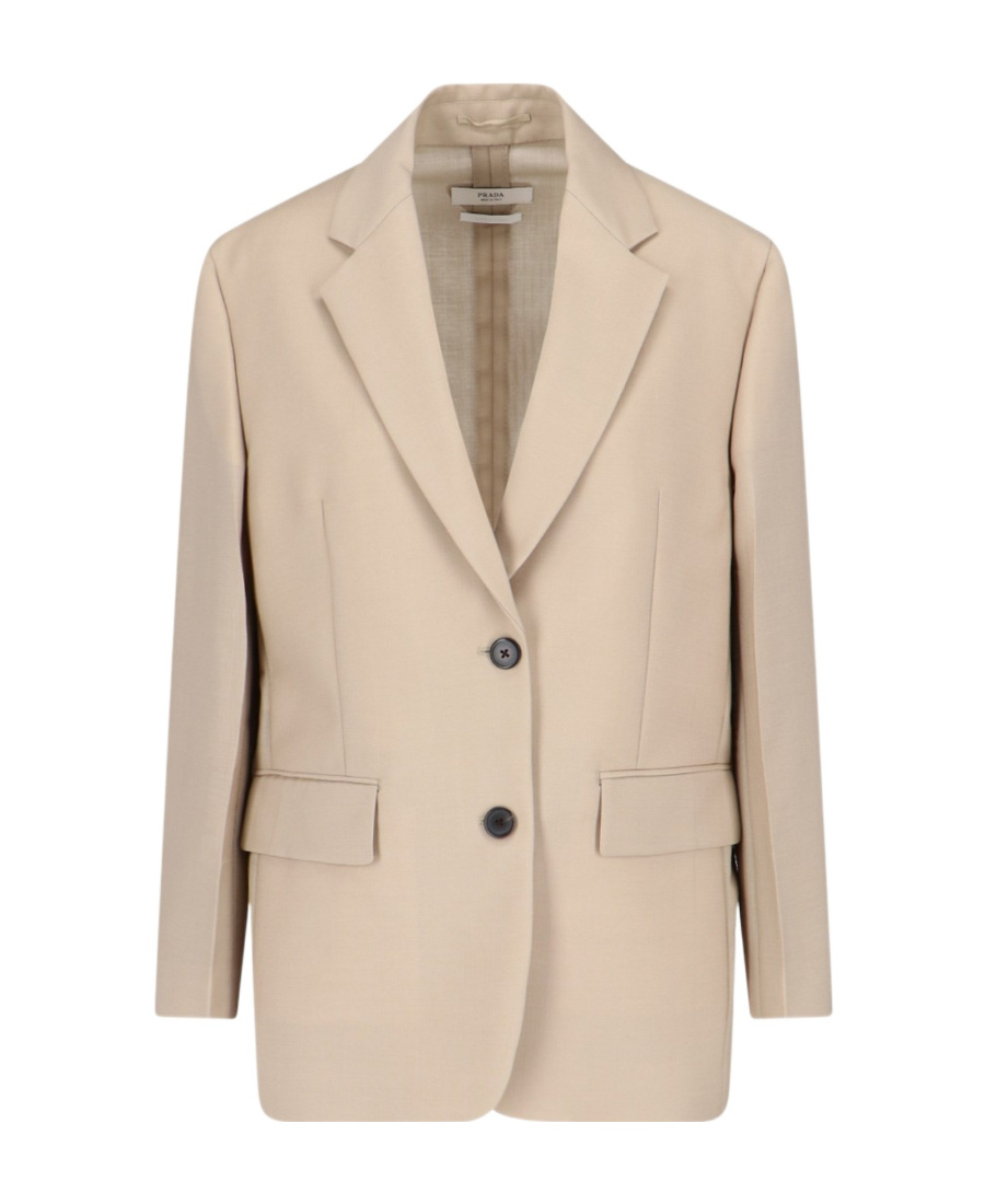 Prada Single-breasted Wool Blazer In Brown