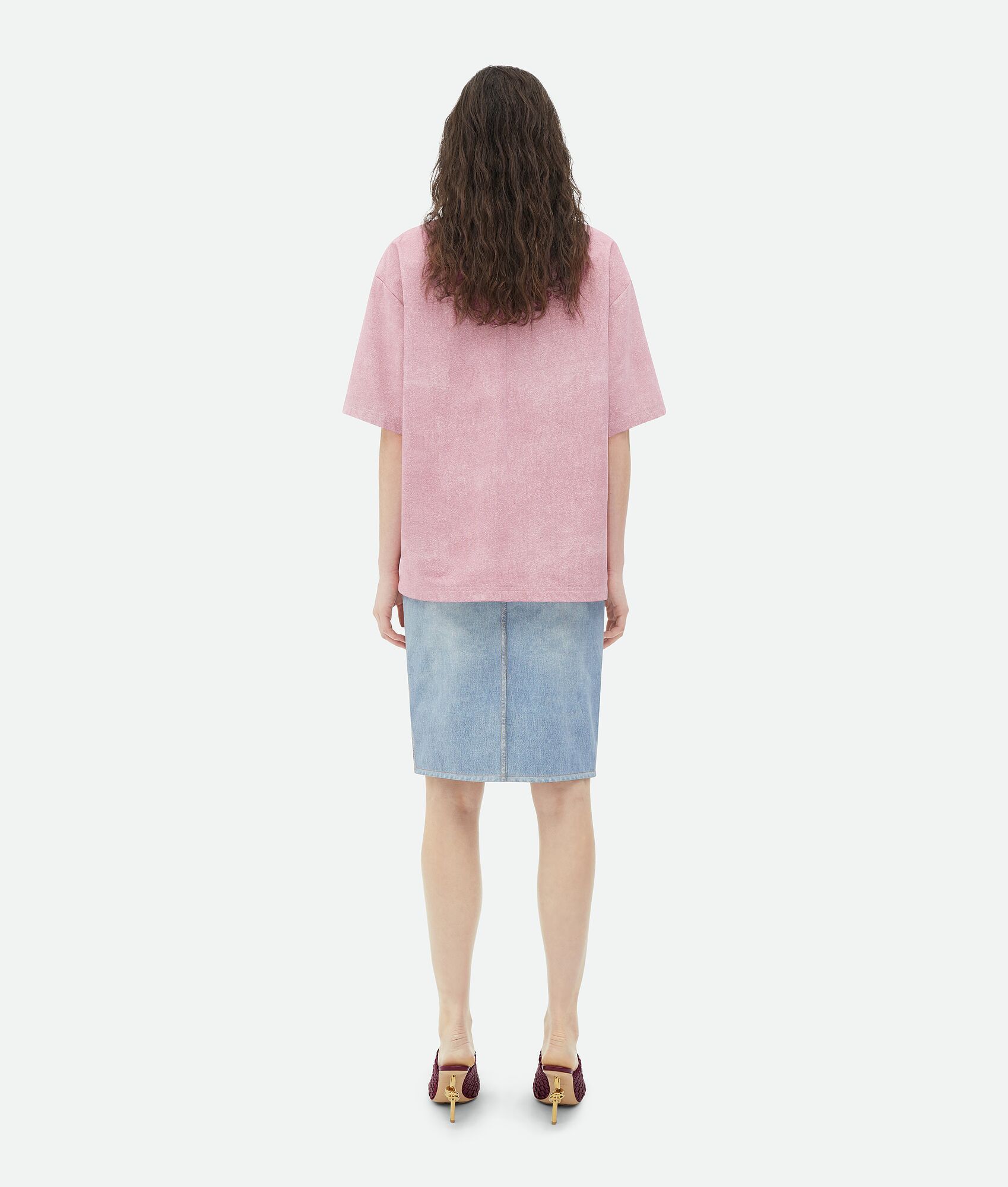 BOTTEGA VENETA PRINTED LEATHER RELAXED JERSEY T-SHIRT