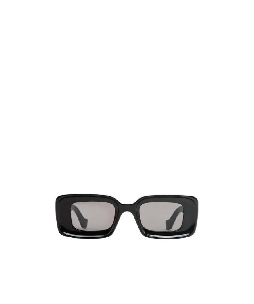 Loewe Womens Black G736270x18 Rectangular Logo-embellished Acetate Sunglasses In Black