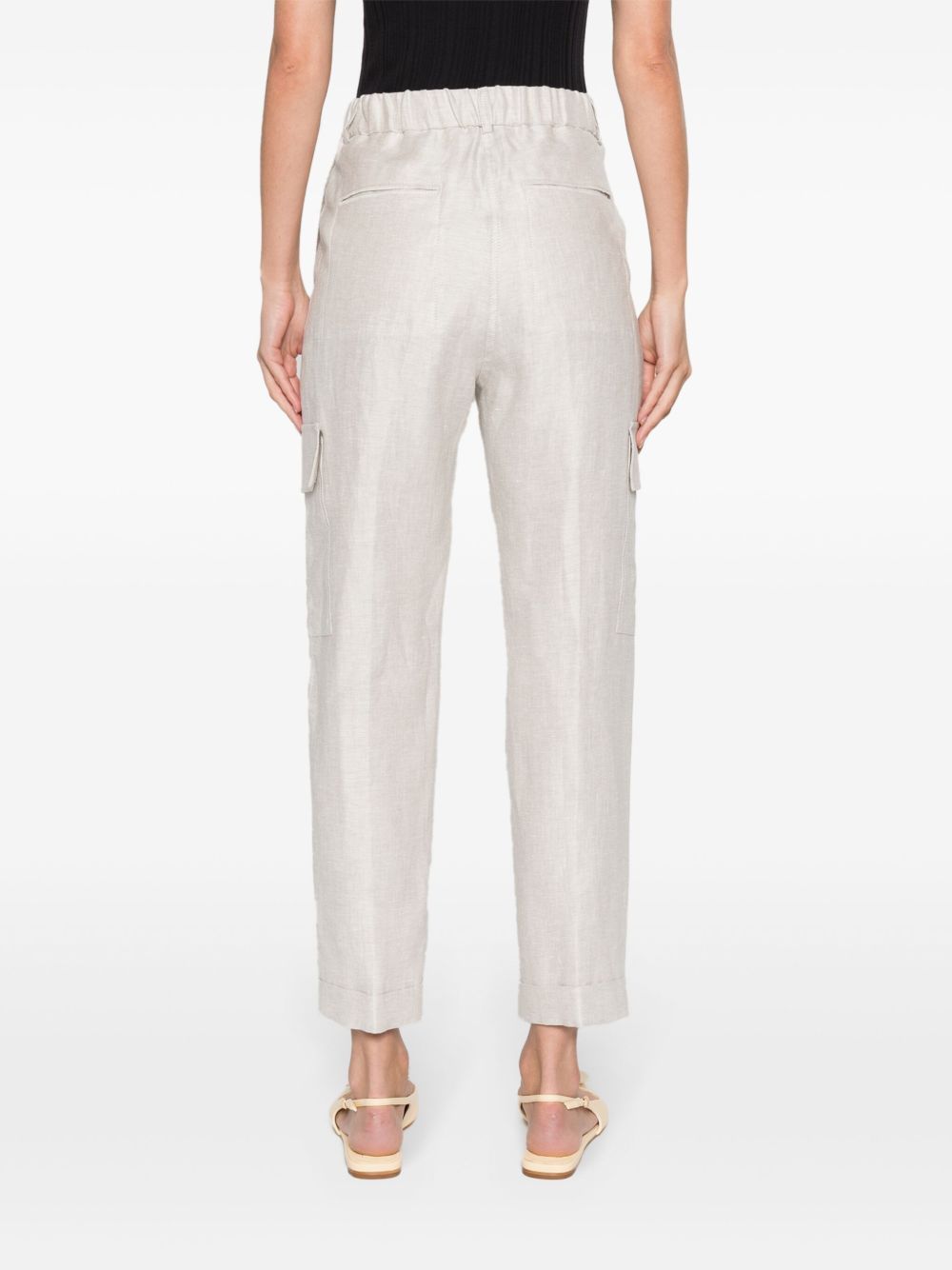 Shop Peserico High-waist Cropped Trousers In White