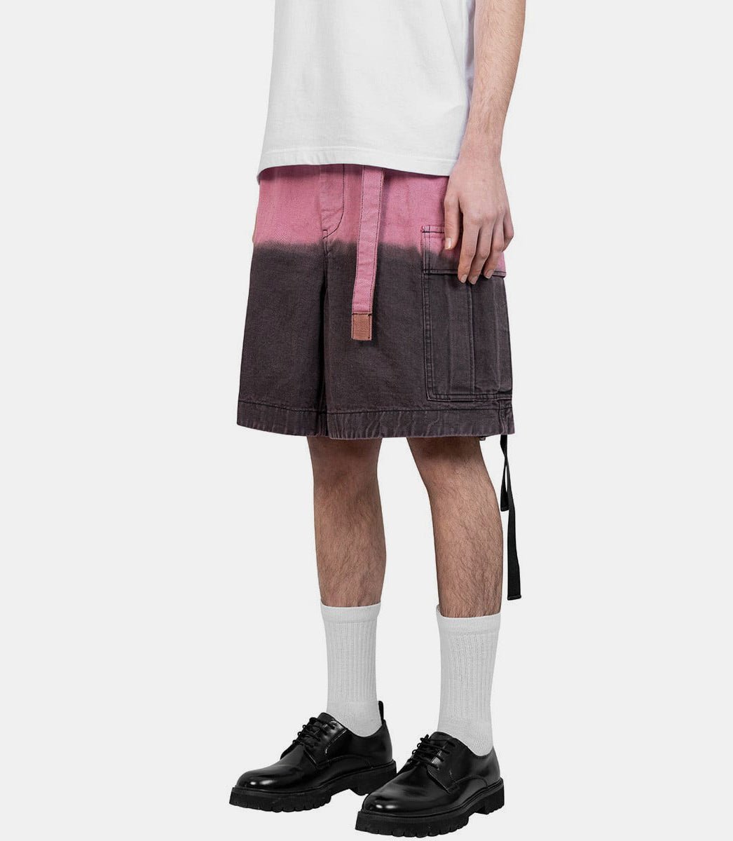 Sacai Garment-dyed Drawstring Shorts In Pink