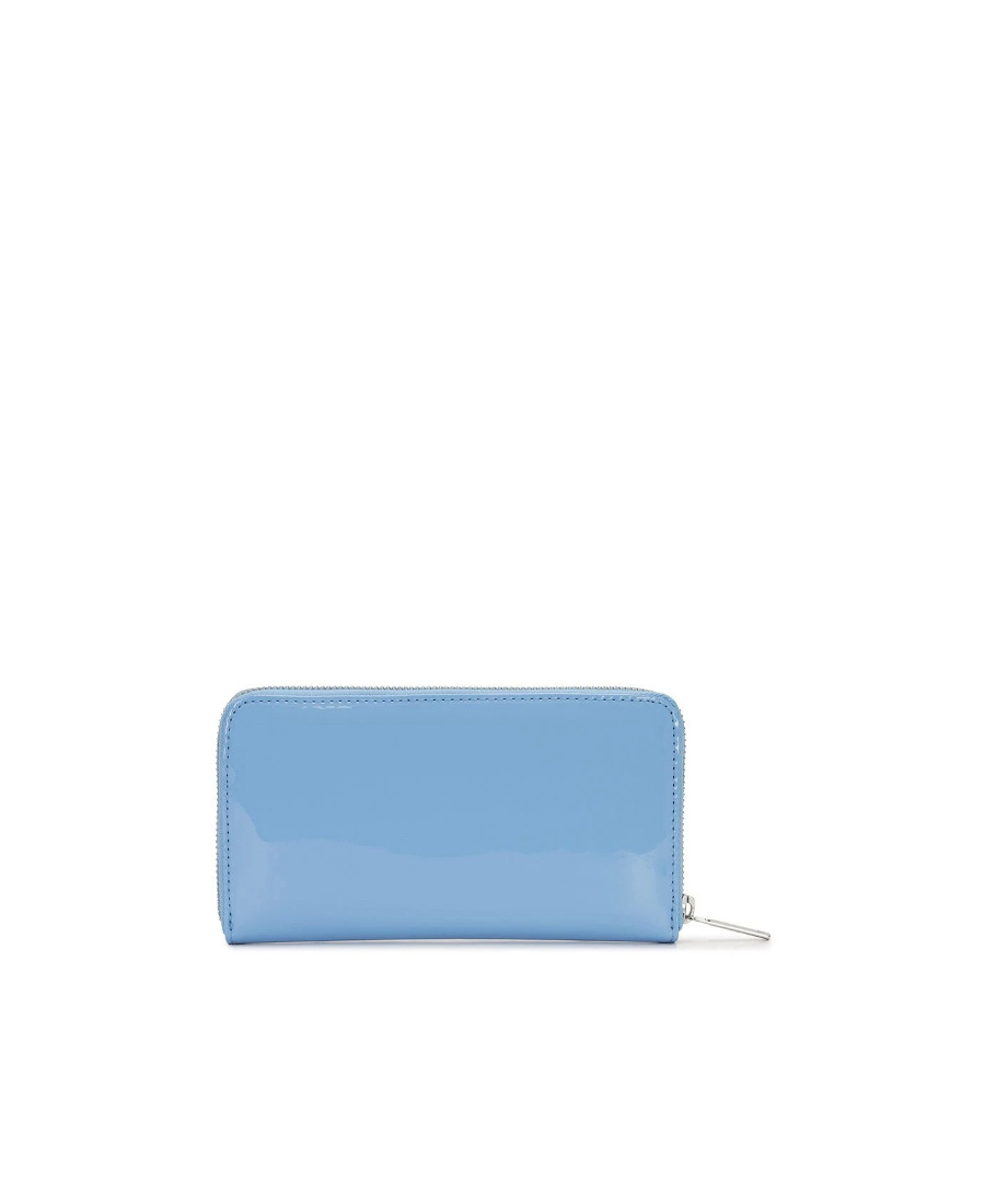 Armani Jeans Logo Zipper Wallet In Blue
