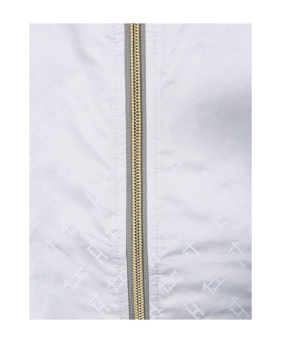 Herno Metallic Logo Print Hooded Jacket In White