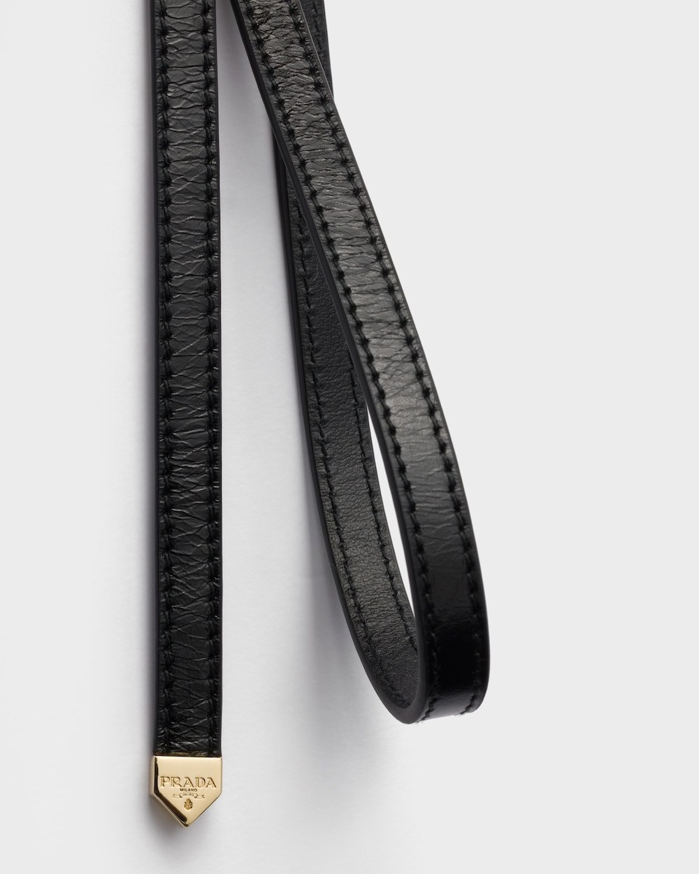 Prada Womens Black Square-buckle Leather Belt In Black
