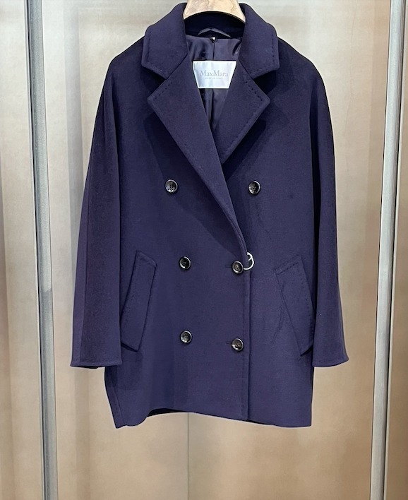Max Mara Double Breasted Coat In Blue