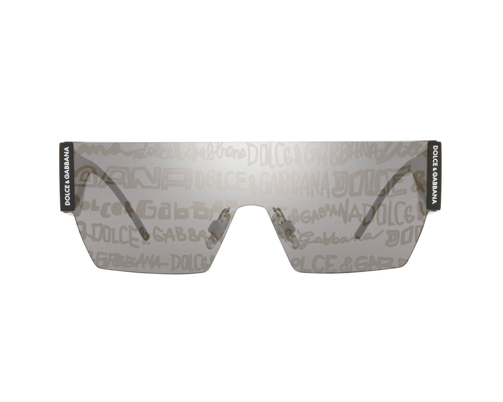 Dolce & Gabbana Shield-frame Lens-decal Sunglasses In Gray