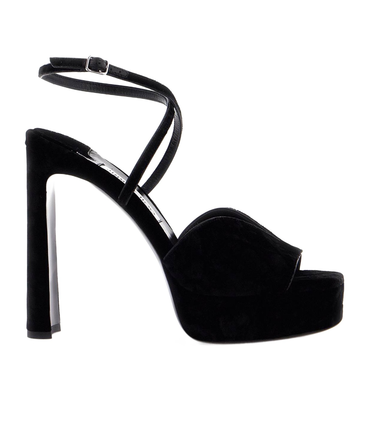 Jimmy Choo Karli 125 Velvet Platform Sandals In Black