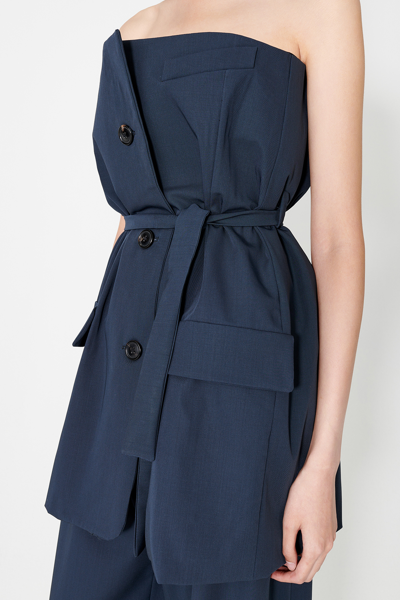 Our Legacy Off-shoulder Suit Top In Black