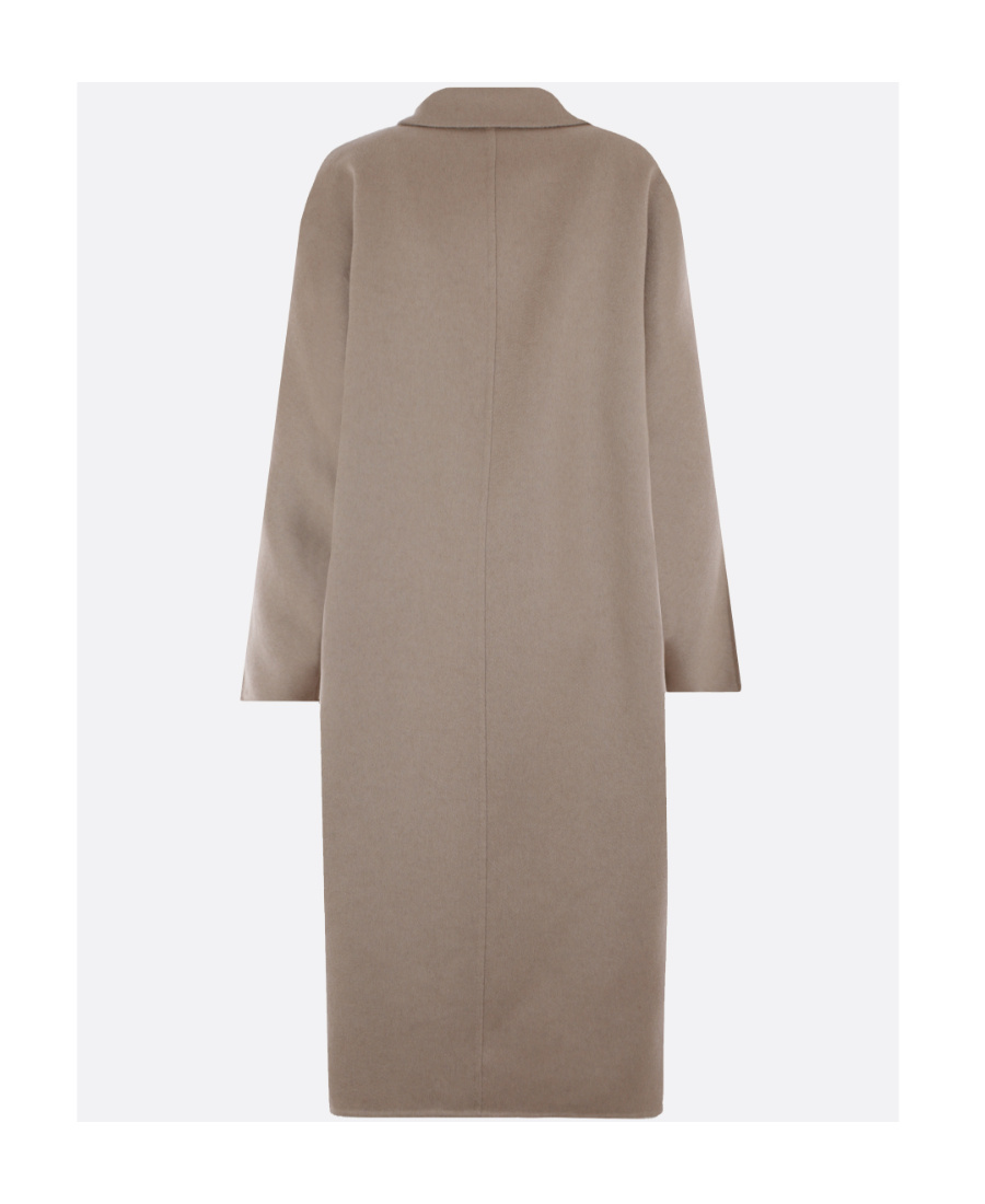 Prada Sand Cashmere Oversize Coat In Nude