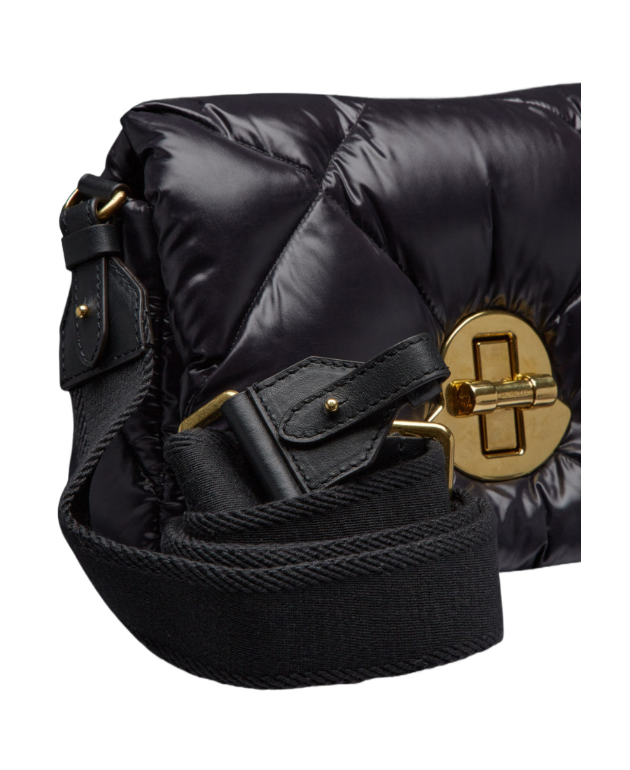 Moncler Puf Logo-engraved Crossbody Bag In Black