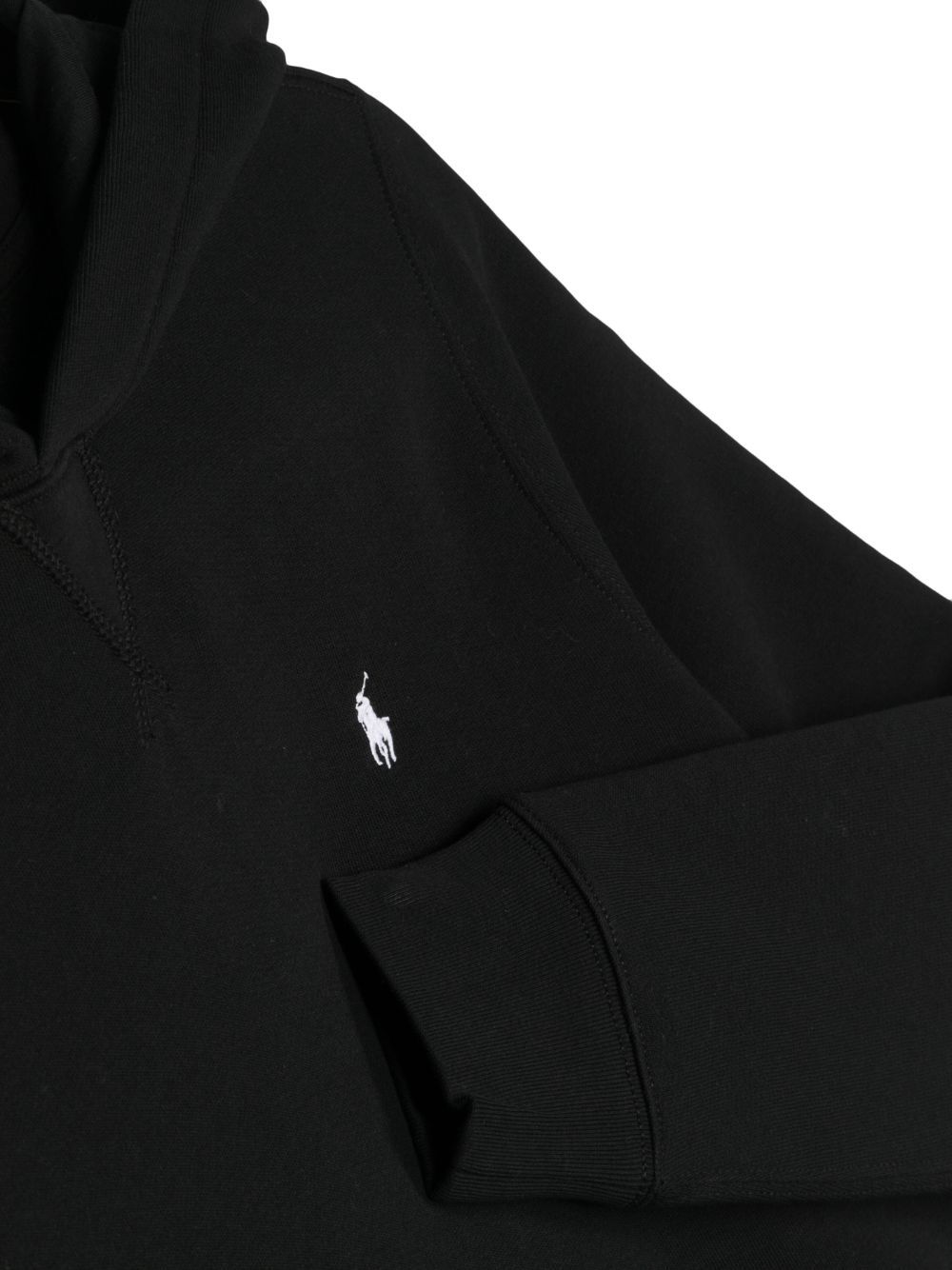 Polo Ralph Lauren Logo-embroidered Cotton-blend Hoodie In Black