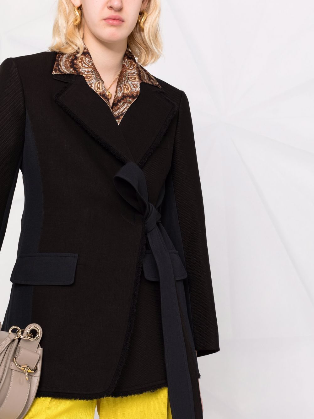 Chloé Wraparound Panelled Blazer In Black