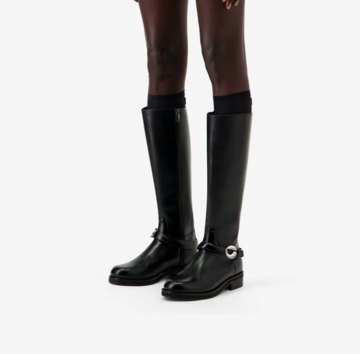 Coperni Stylish Knee-high Ankle Boots Buckle Detail In Black