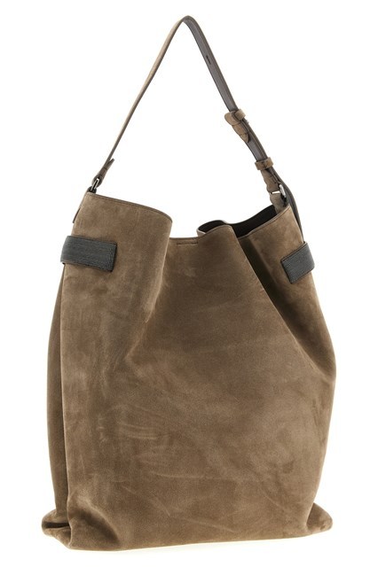 Brunello Cucinelli Essence Shoulder Bag In Brown
