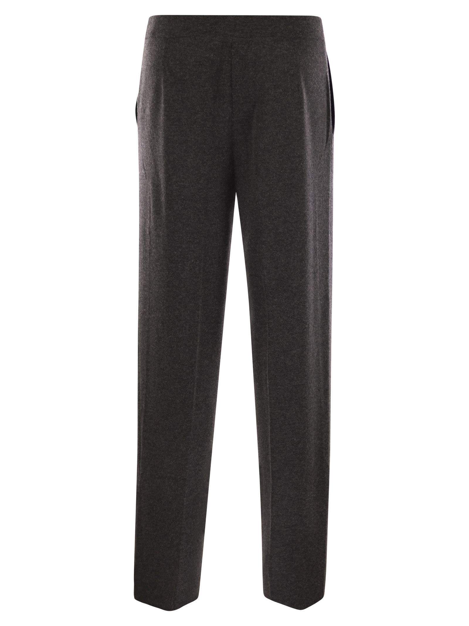 Max Mara Arno Viscose And Wool Trousers In Gray