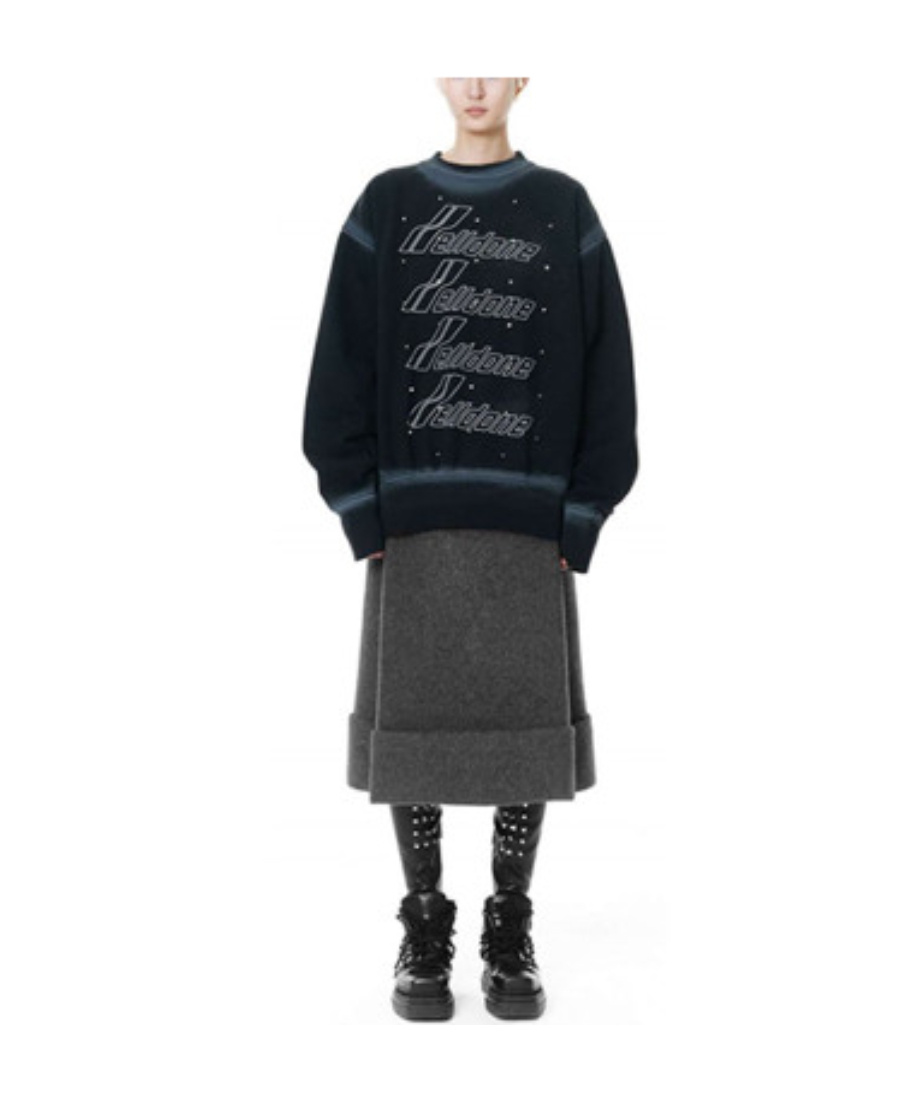 We11 Done Logo Sweater In Black