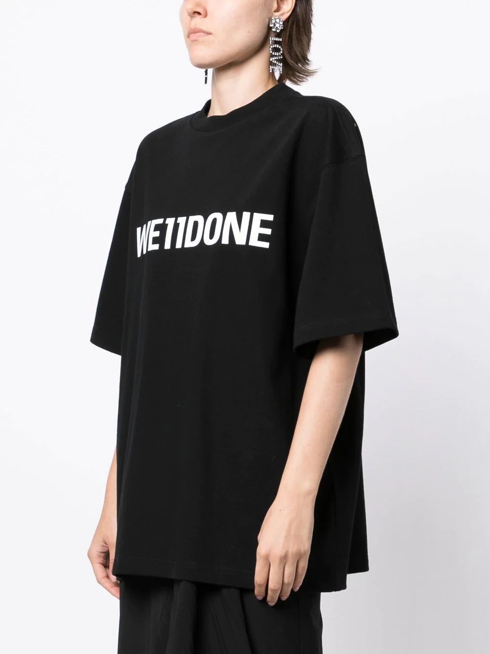 We11 Done Black Large Basic T-shirt In Black