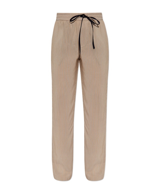 Shop Victoria Beckham Pleat-detail Pyjama Trousers In Nude