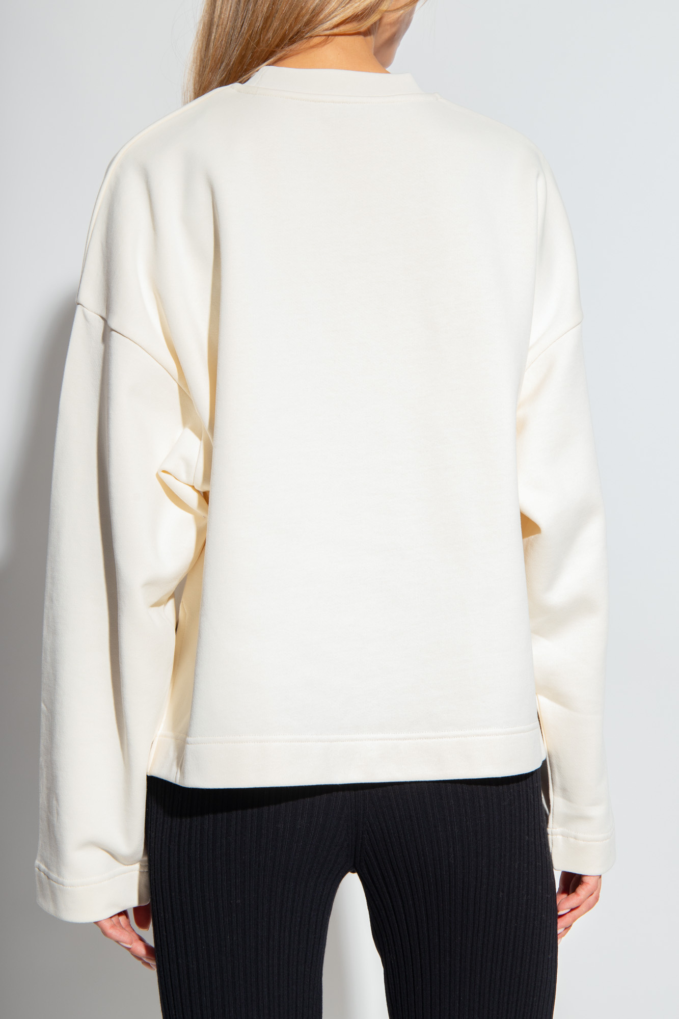 Moncler Women's Logo Detail Cotton Sweatshirt In White