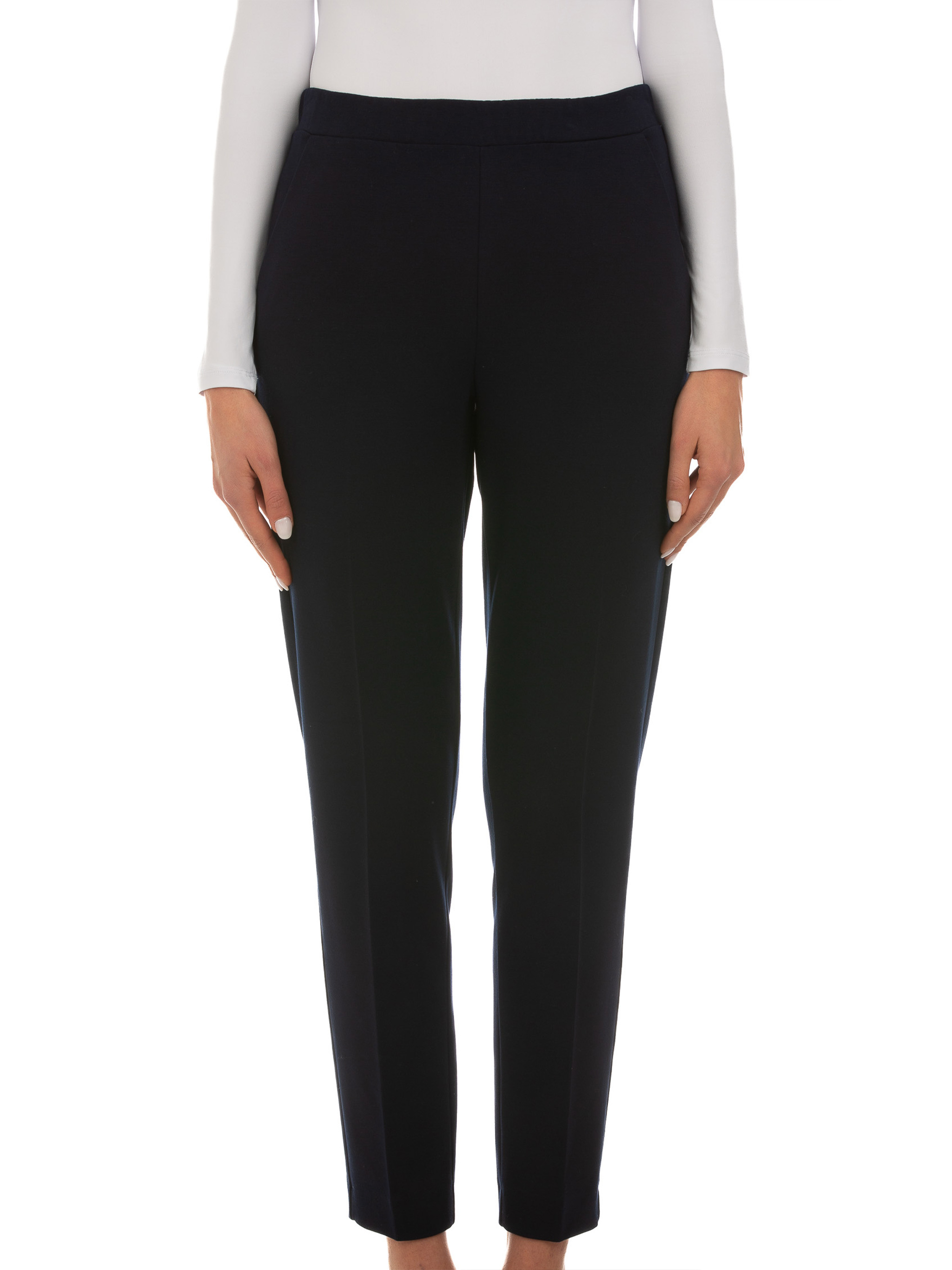 Le Tricot Perugia Tapered Casual Pants In Black