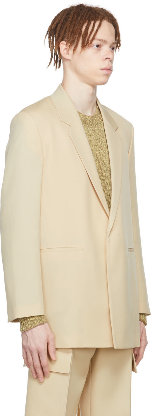 Jil Sander Ssense Exclusive Beige Wool Blazer In Nude