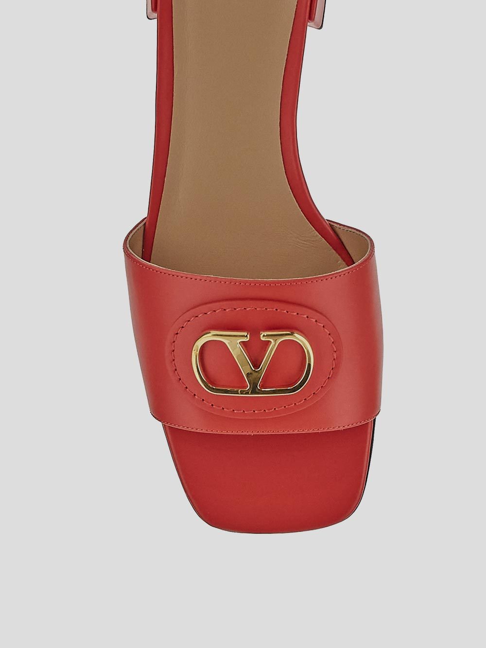 Valentino Vlogo-detail Slide Sandals In Brown