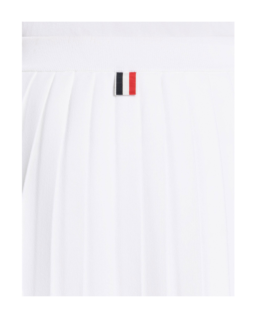 Shop Thom Browne 4-bar Pleated Miniskirt In White