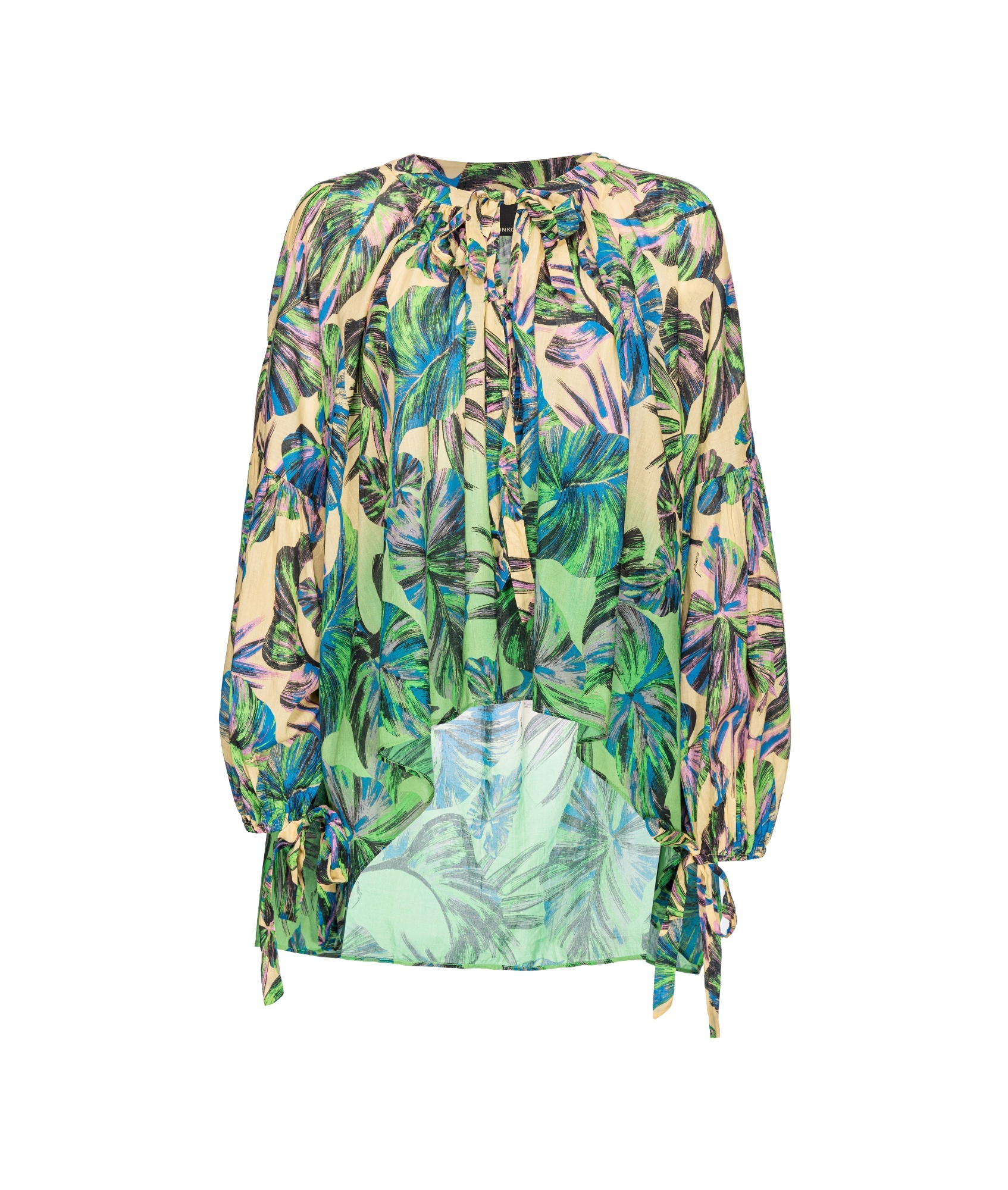 Pinko Leaf-print Blouse In Green