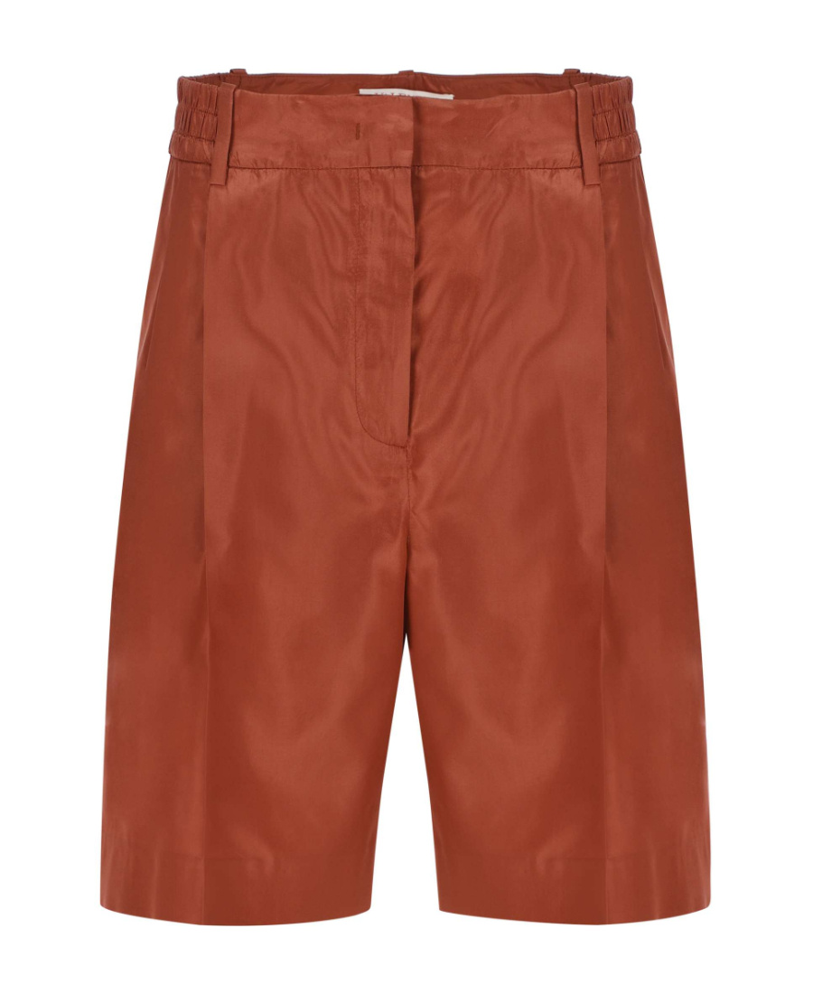 Valentino High-waisted Silk Shorts In Red