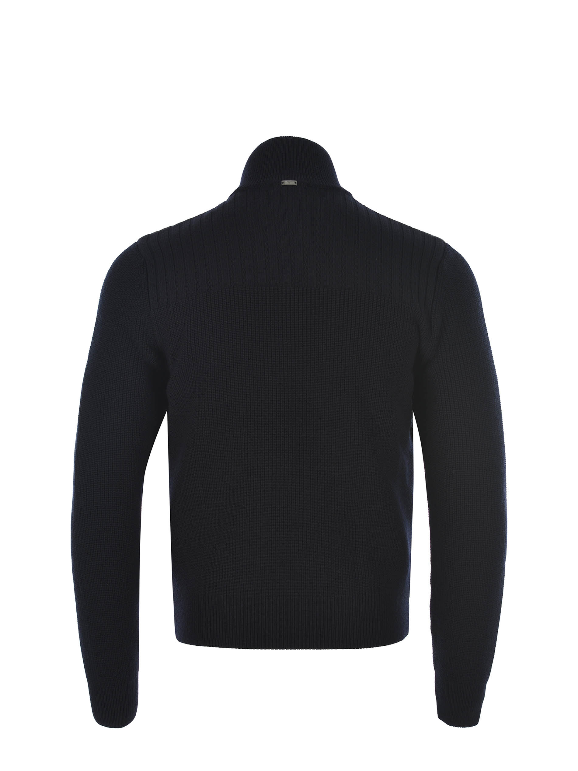 Herno Long-sleeved Knitted Cardigan In Black