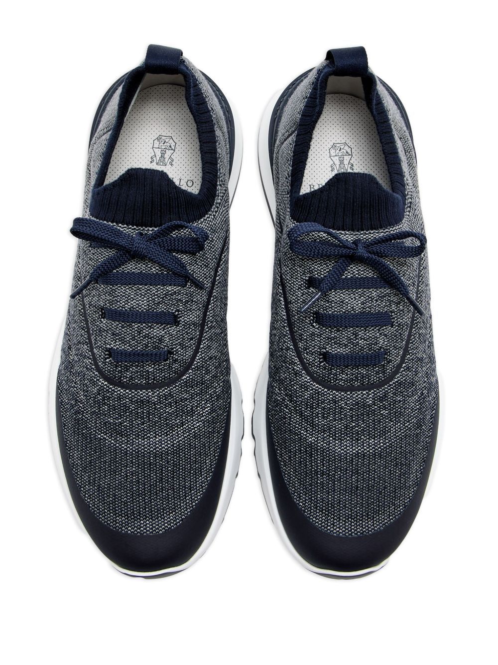 Brunello Cucinelli Runners In Techno Cotton Knit With Termonastrature Shoes In Gray