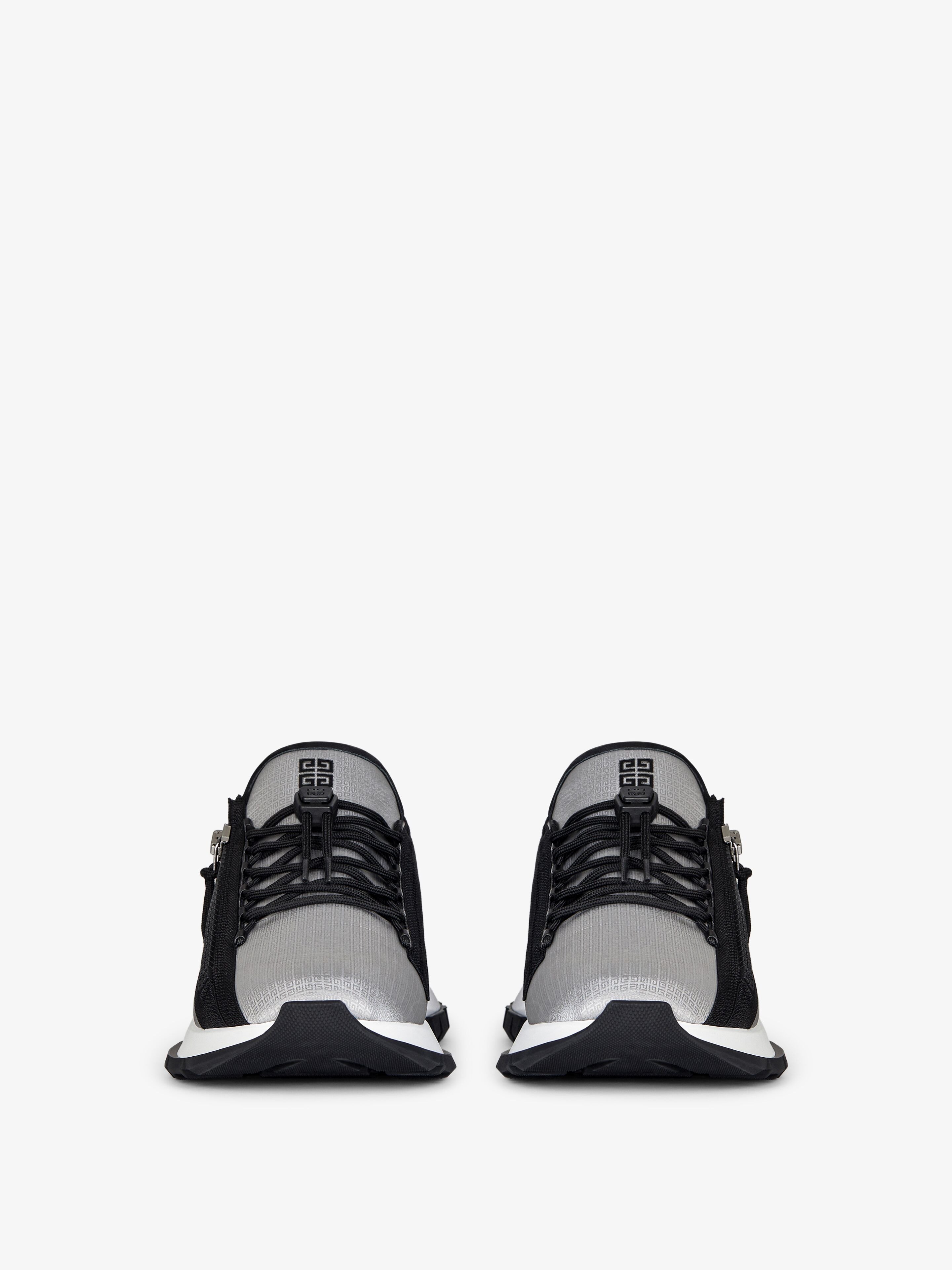 Givenchy Spectre Runner Sneakers In 4g Synthetic Fiber With Zip In Grey Black