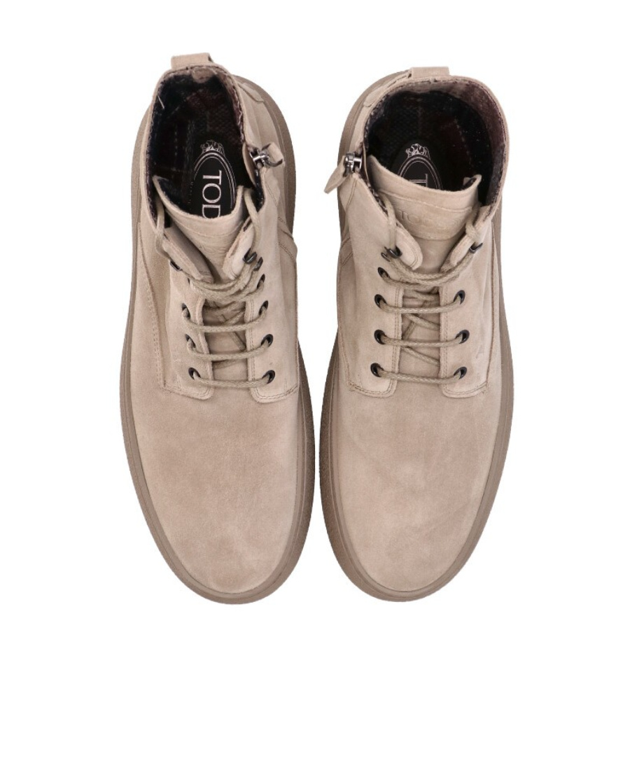 Tod's Round-headed Short Boots In Nude