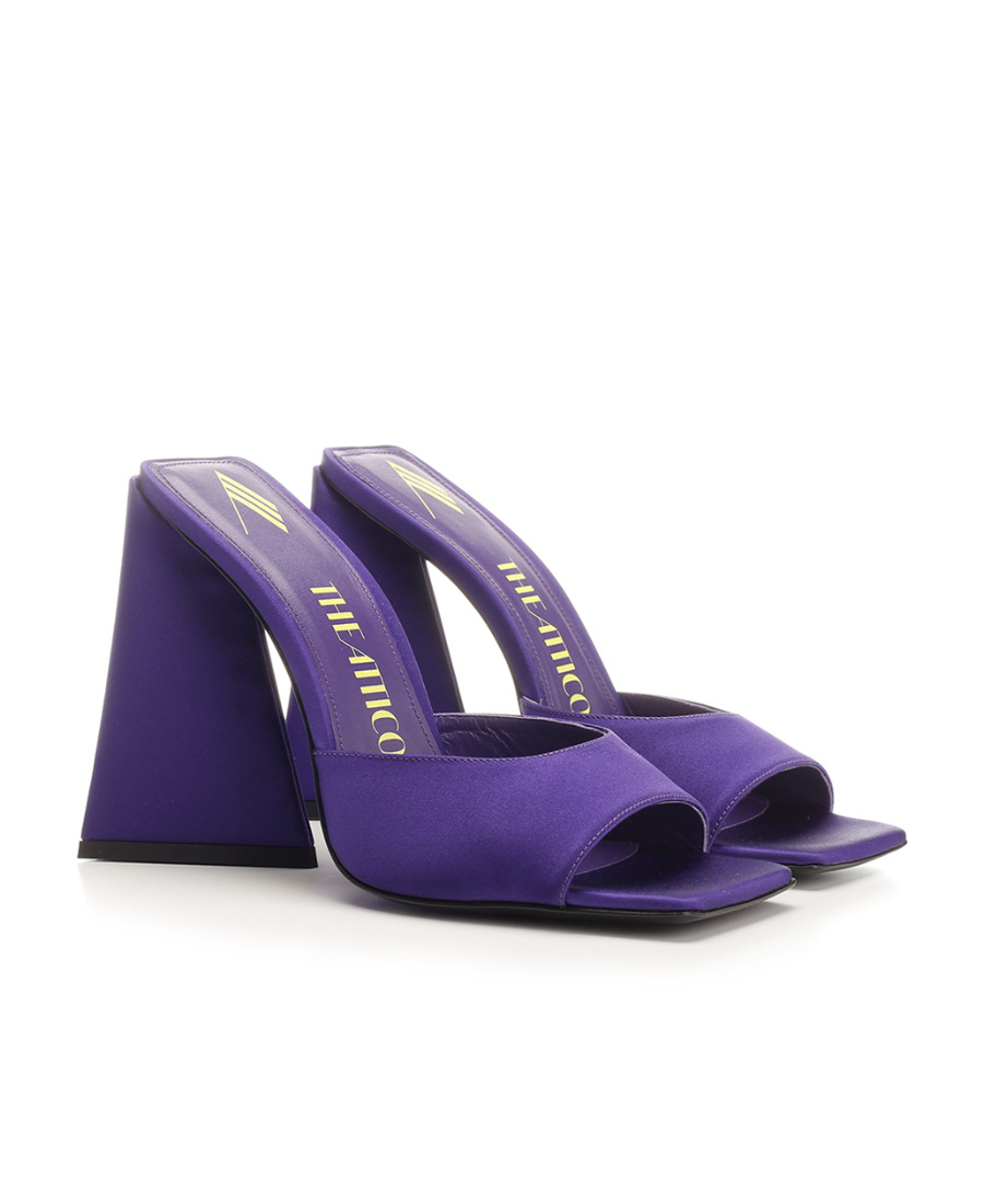 Attico Devon 115mm Satin Sandals In Blue