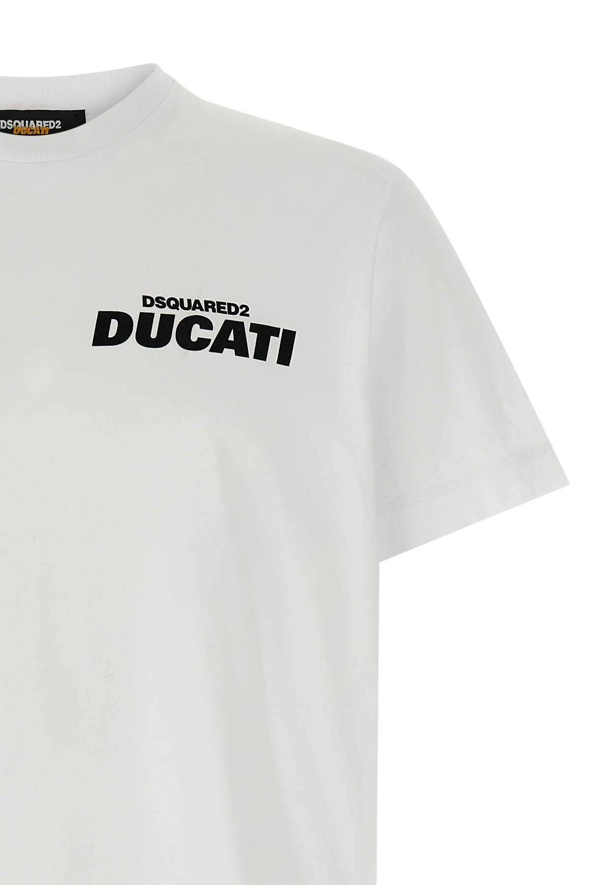 Dsquared2 Ducati X D2 White T-shirt With Logo On The Front In Cotton Man In White