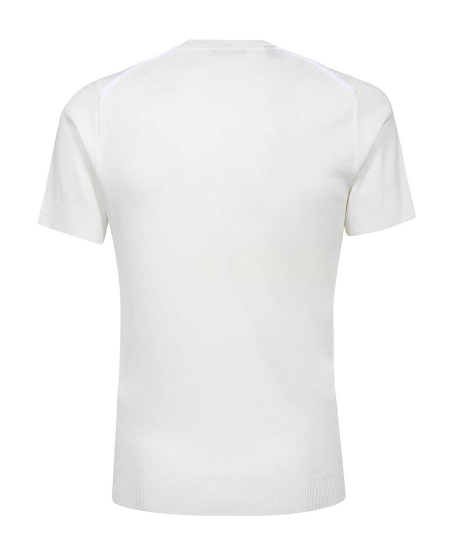 Tom Ford White Crewneck T-shirt With Tf Embroidery In Lyocell And Cotton Blend Man In White