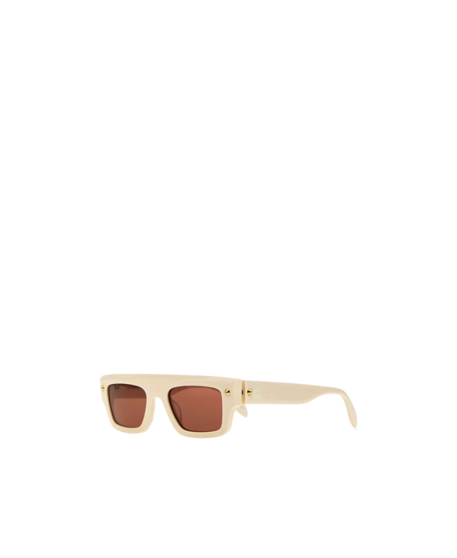 Alexander Mcqueen Spike Studs Contemporary Square Frame Tinted Sunglasses In Nude