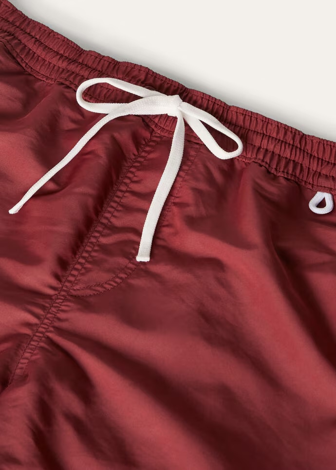 Loro Piana Drawcord Waist Beach Shorts In Embossed Red
