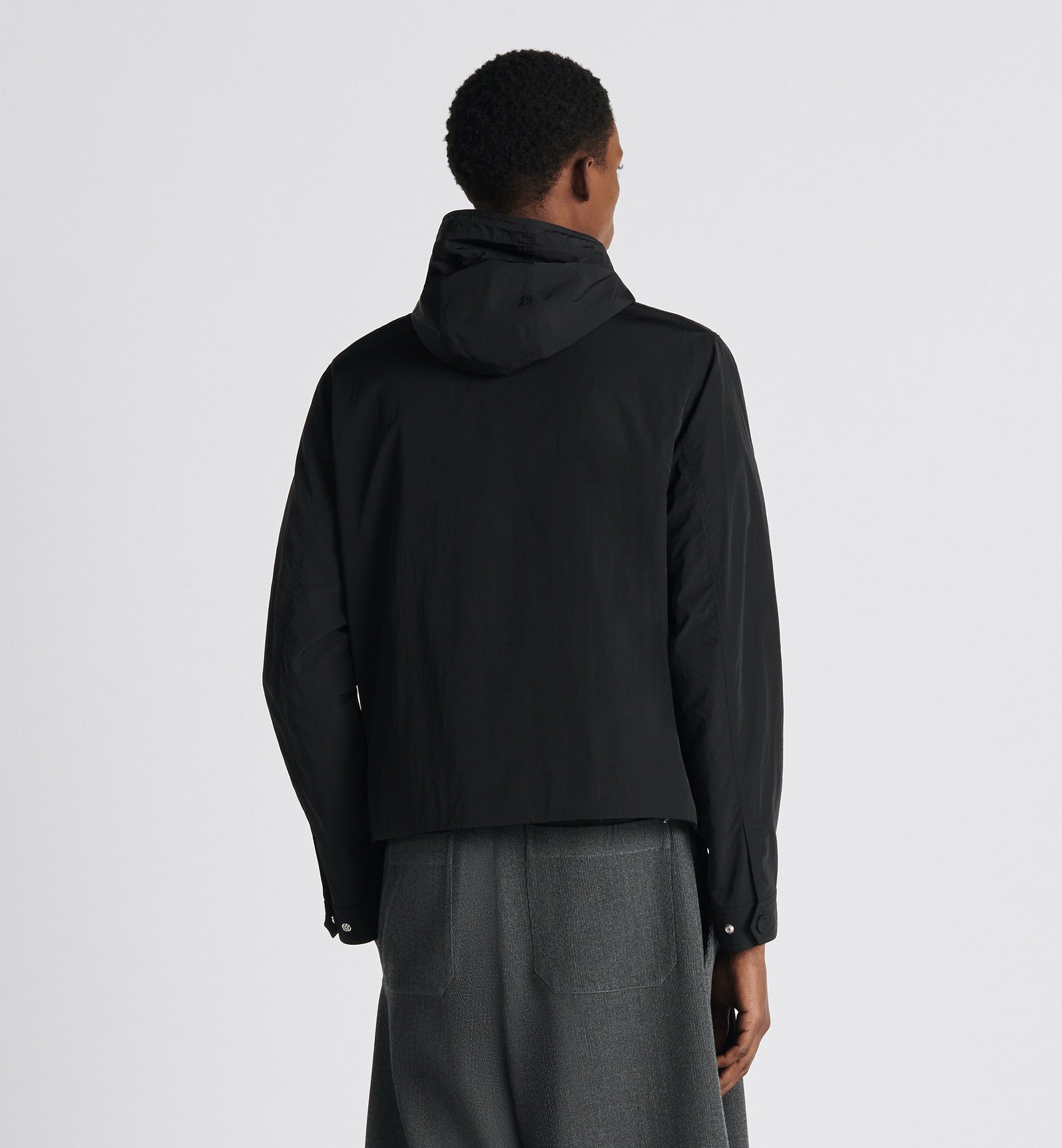 Dior Men Hooded Jacket With Iconic Embroidery In Black