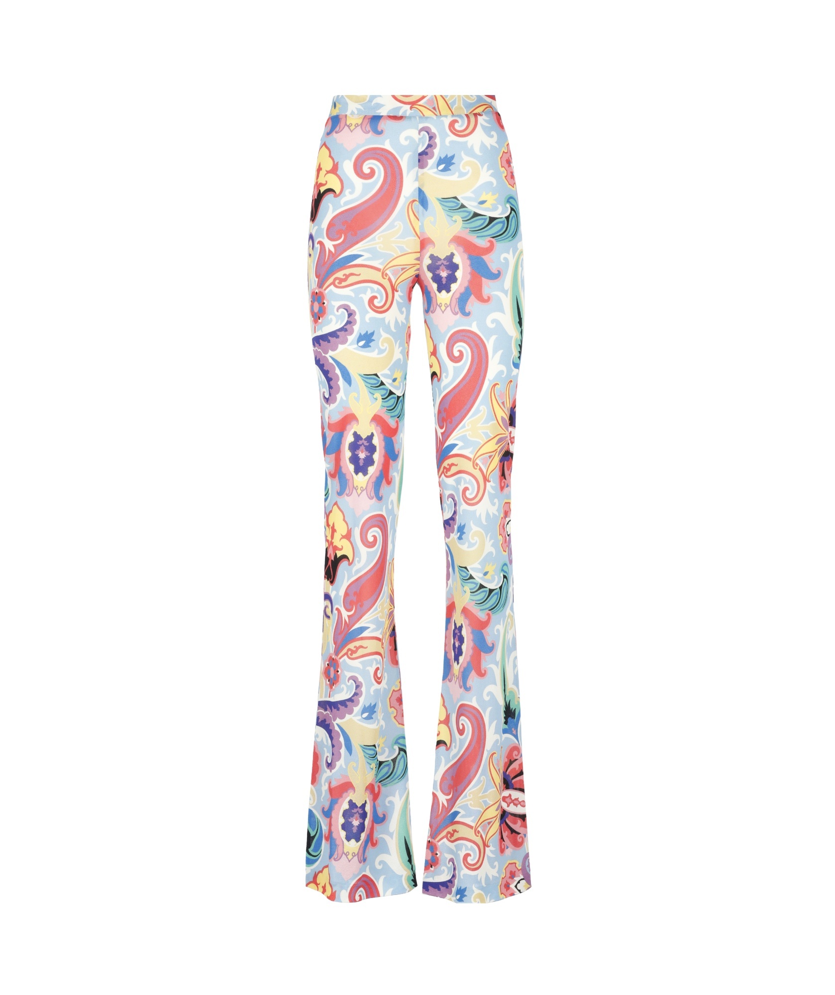 Etro Multicolor Floral Pattern Viscose Pants In White