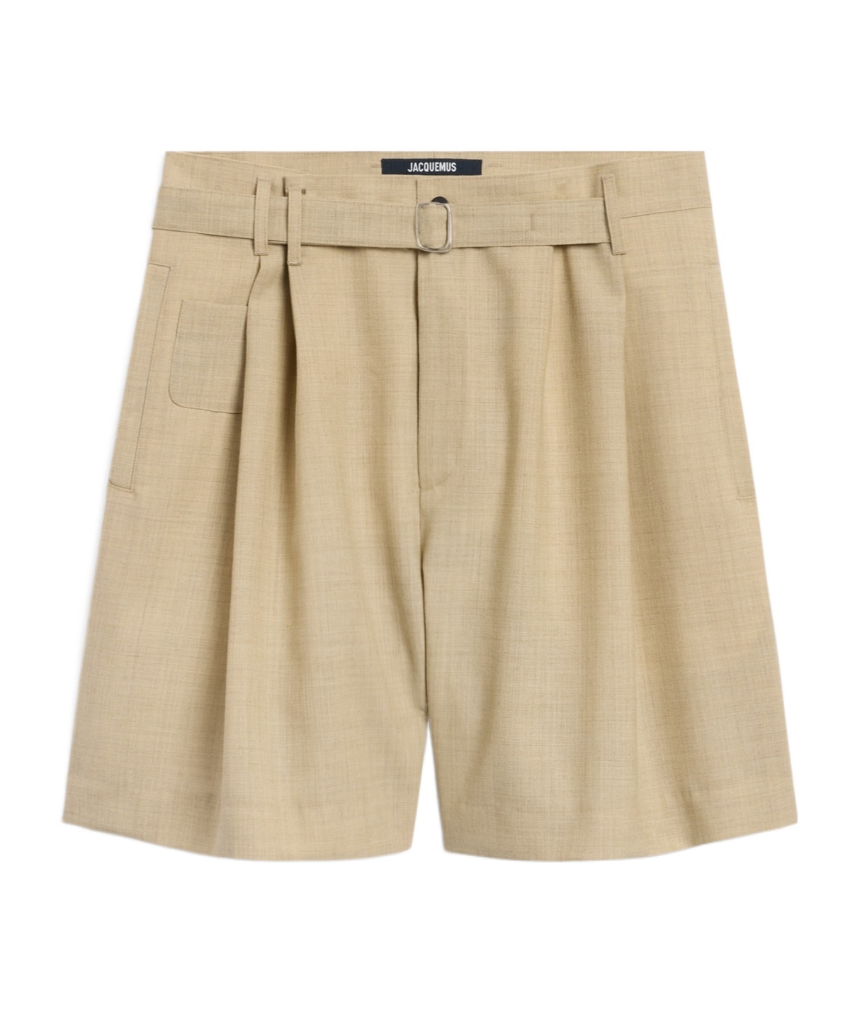 Jacquemus Pleated Bermuda Shorts In Nude