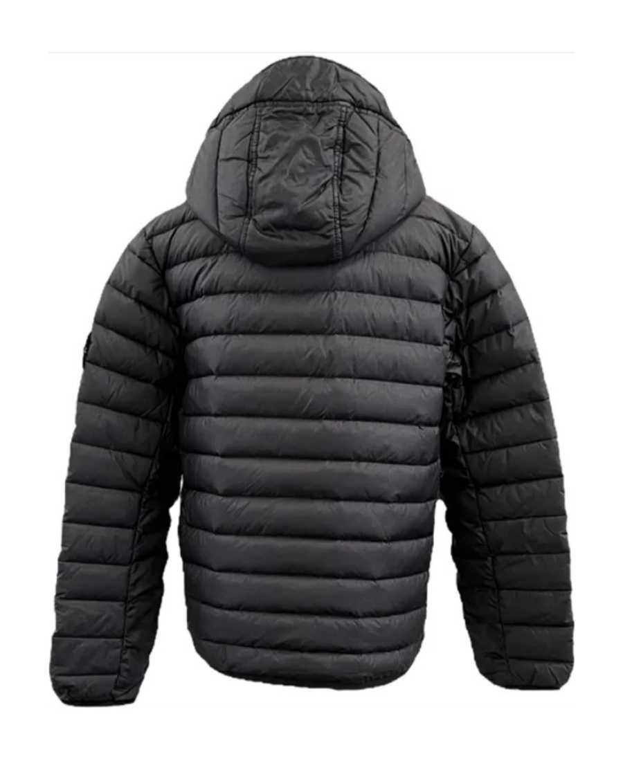Stone Island Logo-patch Quilted Jacket In Gray