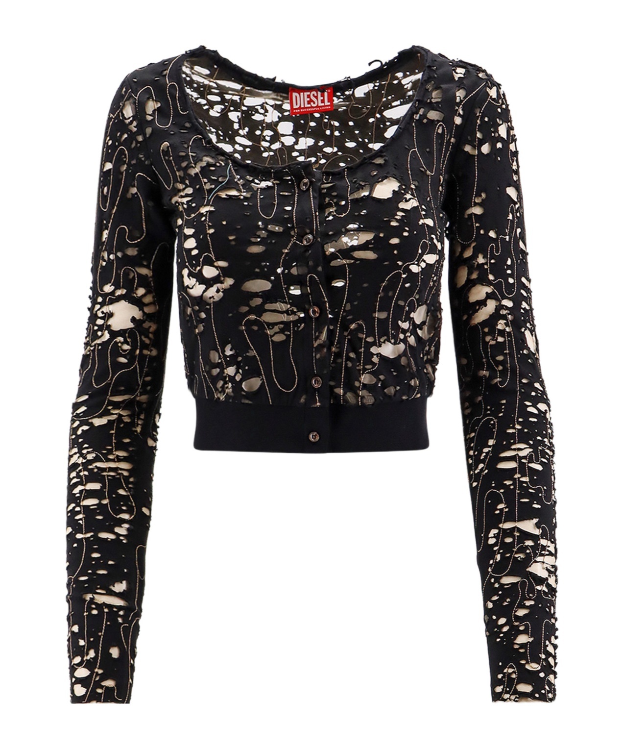 Diesel T-simonne-dev Cropped Top In Black