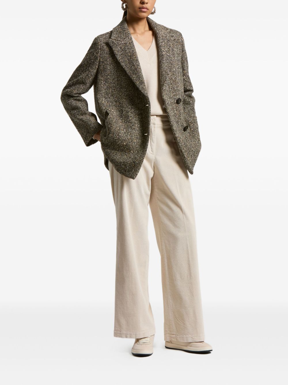 Peserico Corduroy Trousers In Animal Print