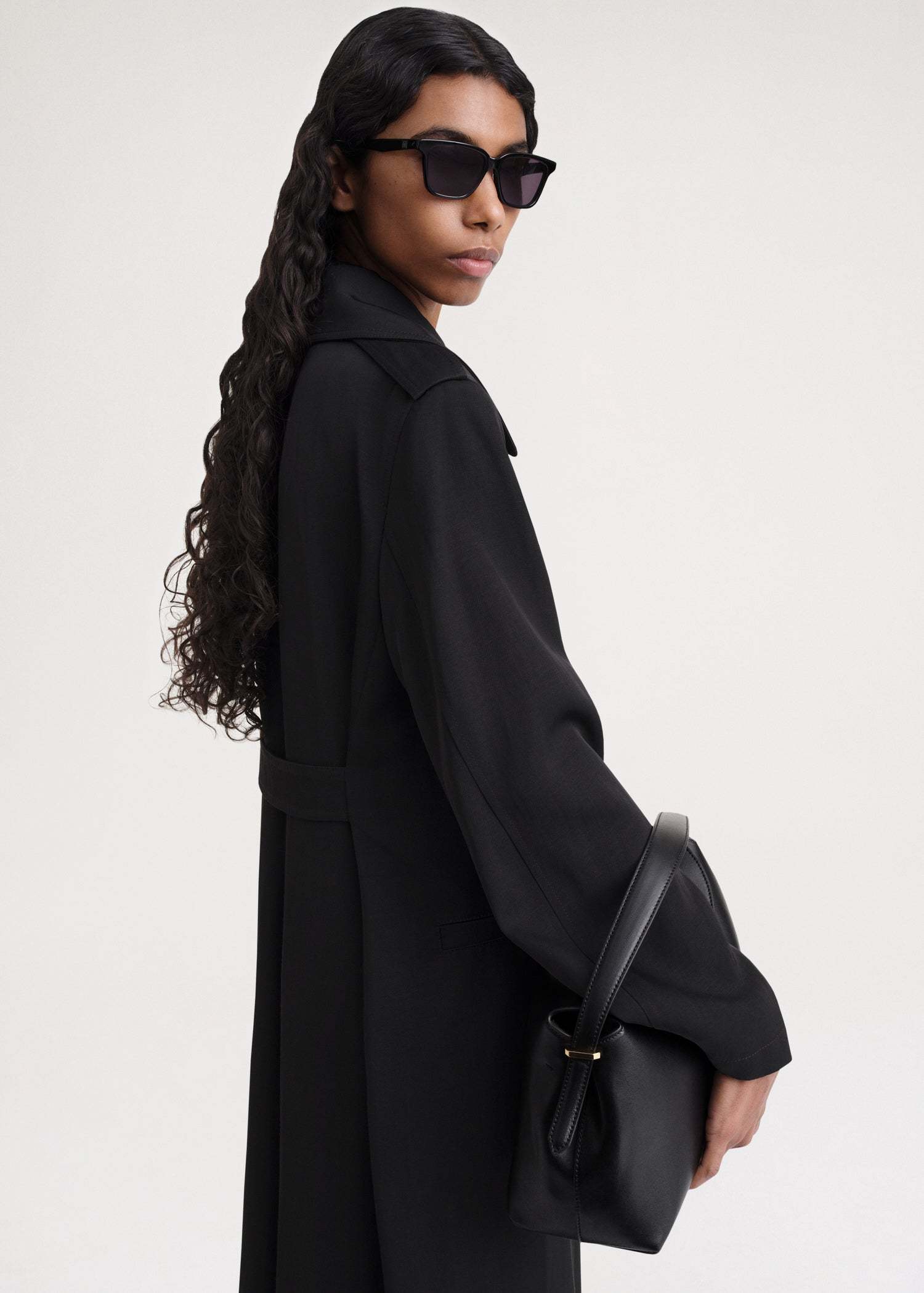 Totême Double-breasted Coat In Black